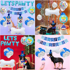 Bluegogo bones foil balloon accents a playful canine birthday vibe