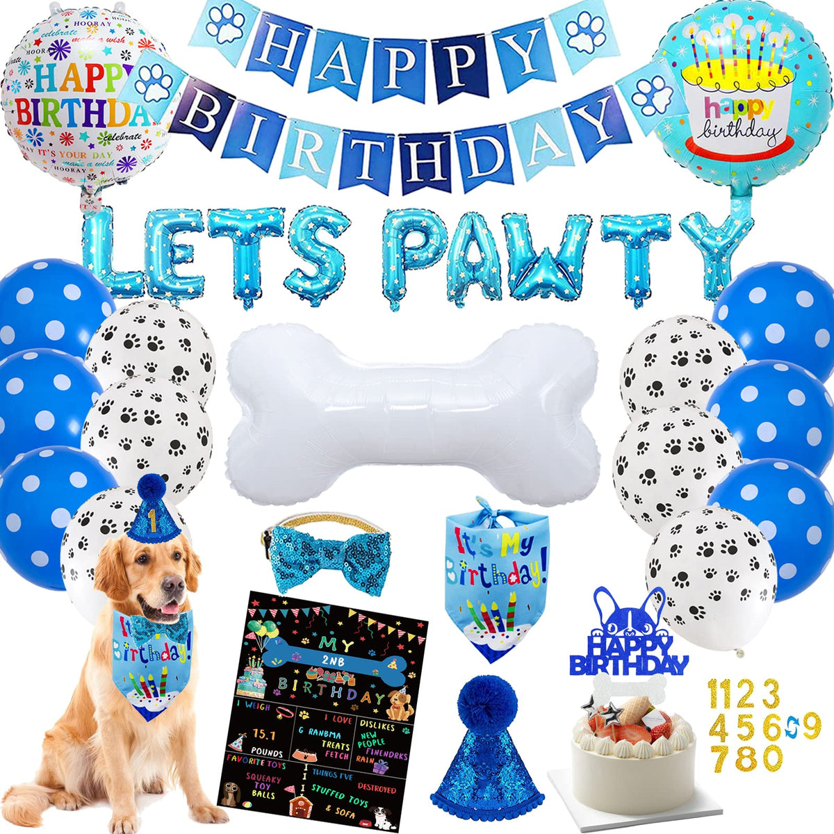 Bluegogo dog birthday banner for Lets Pawty celebrations, adds festive flair
