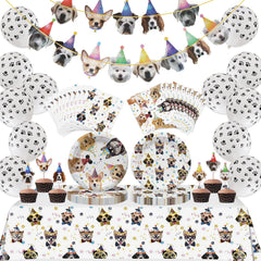 Bluegogo dog birthday plates with cheerful patterns for a festive party table
