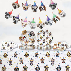 Bluegogo dog party contents image shows everything included for easy setup