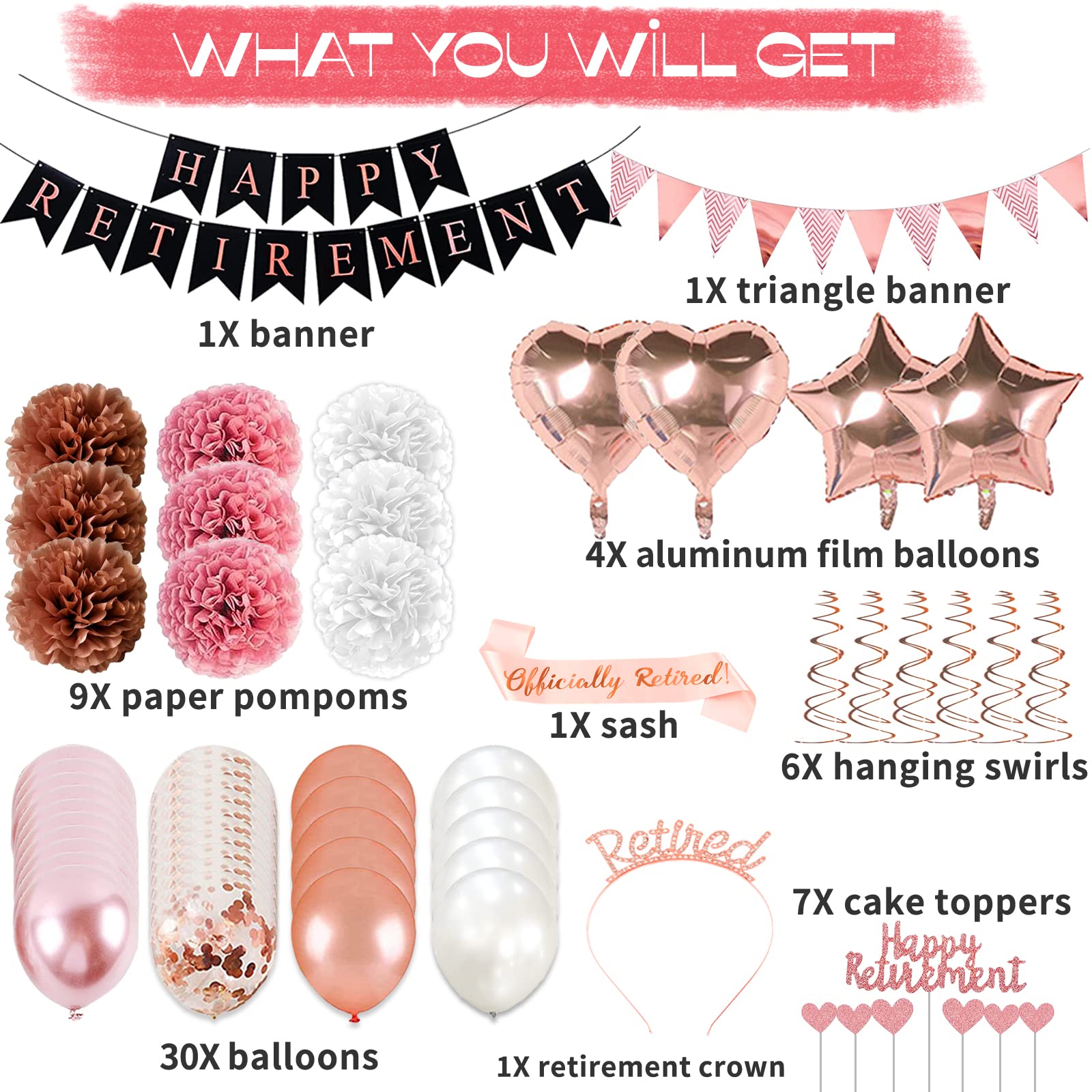Bluegogo rose gold confetti balloons sparkle for festive moments