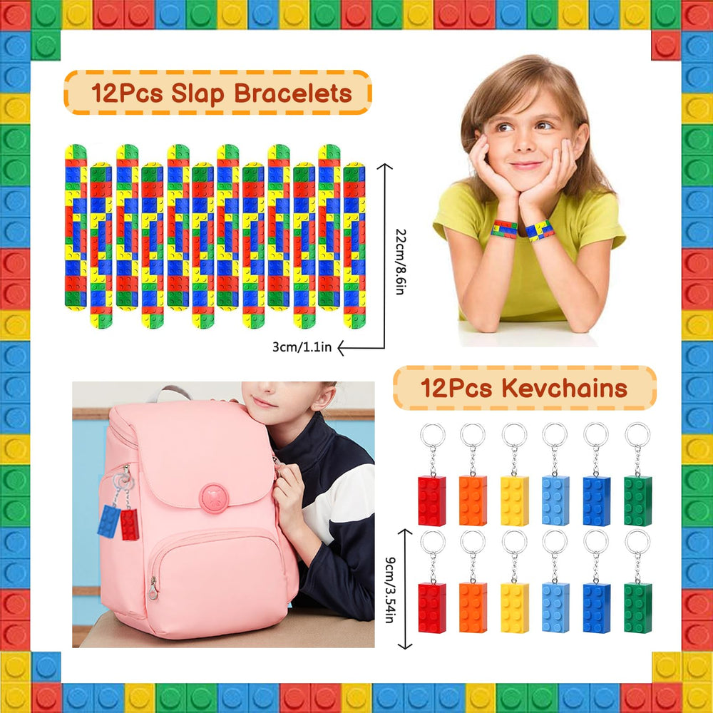 Bluegogo slap bracelets with block motifs for fun party keepsakes