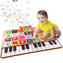 Bluejay Baby Piano Mat showing letters and animals supports early recognition and playful learning.