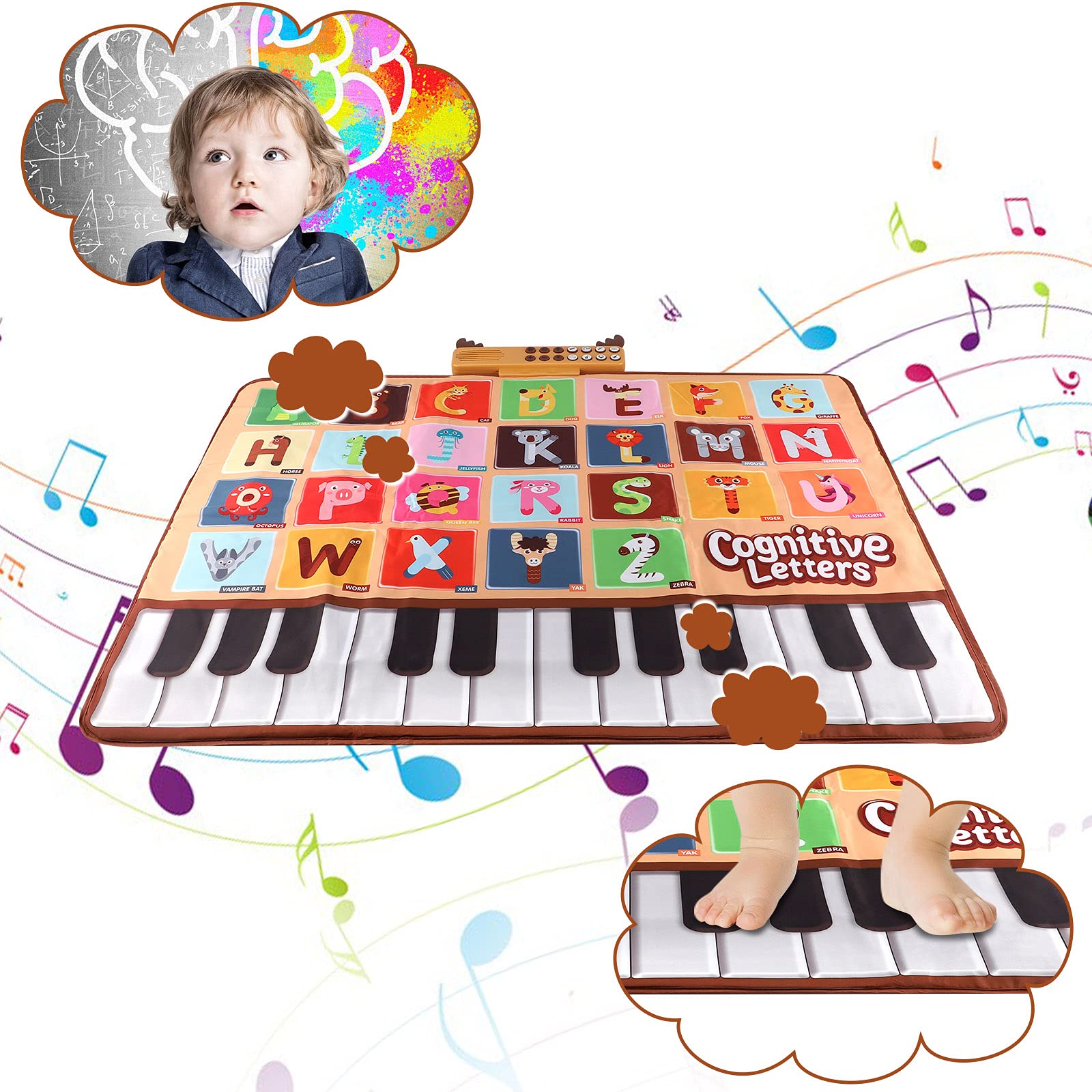 Bluejay Baby Piano Mat uses kid-friendly materials designed for safe, gentle touch.