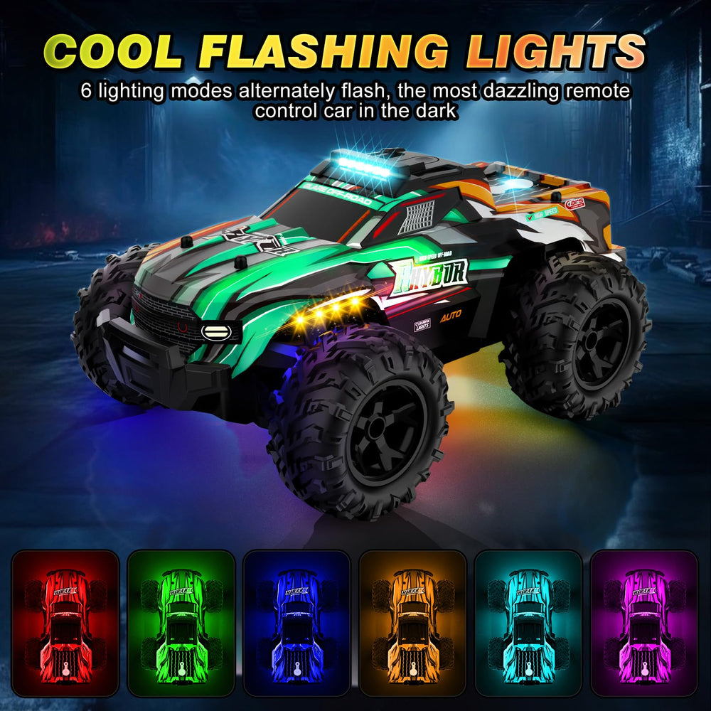 BlueJay RC car rear view with spray effects for dramatic visuals.