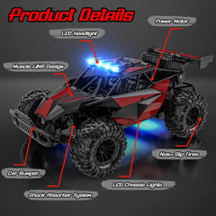 BLUEJAY RC car with LED headlights for night-time visibility
