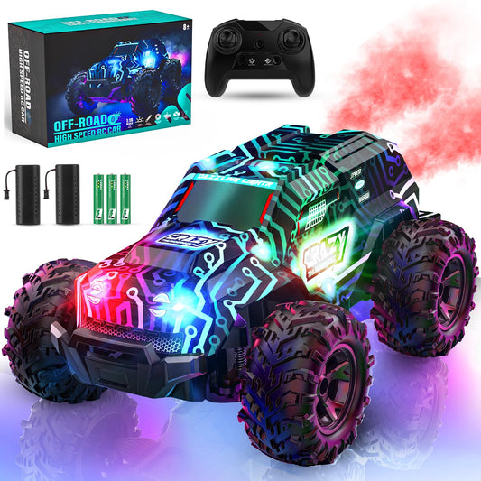 BLUEJAY RC car shows vibrant LED color modes for dynamic play sessions
