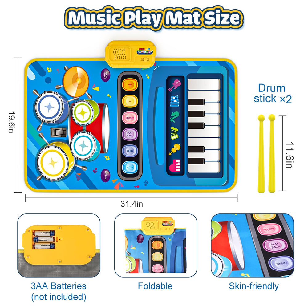 BLUEJAY soft fabric mat with anti-slip surface for safe playtime