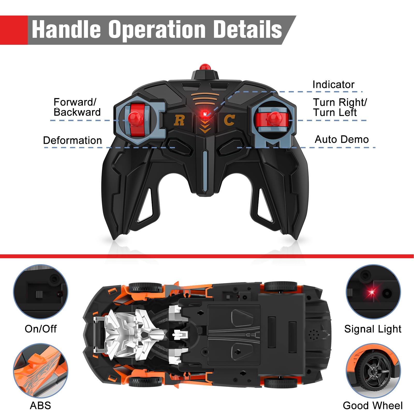 BlueJAY Transform RC car durable ABS plastic construction for lasting play