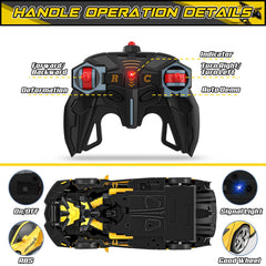 BLUEJAY Transform RC Car includes rechargeable battery and charger for extended play.