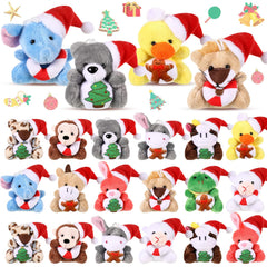 Blueweenly bear plush with Santa hat, ideal as a cute Christmas tree ornament