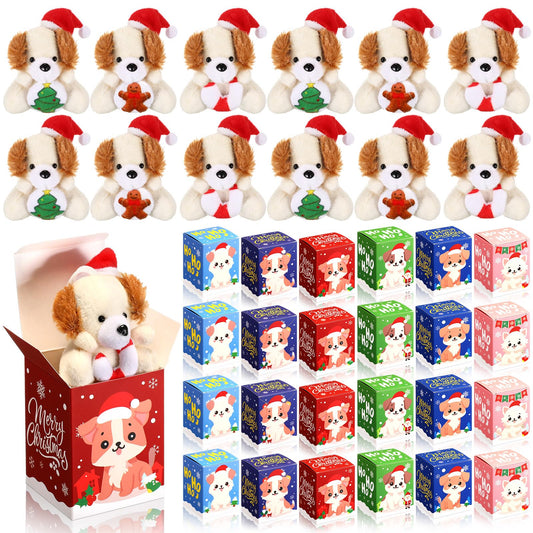 Blueweenly Christmas mini dog keychain with Santa hat adds cute desk decor for the holidays.