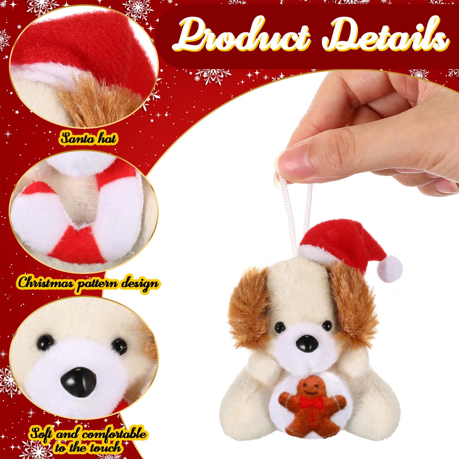 Blueweenly mini plush dog keychain on a desk creates a festive mood.