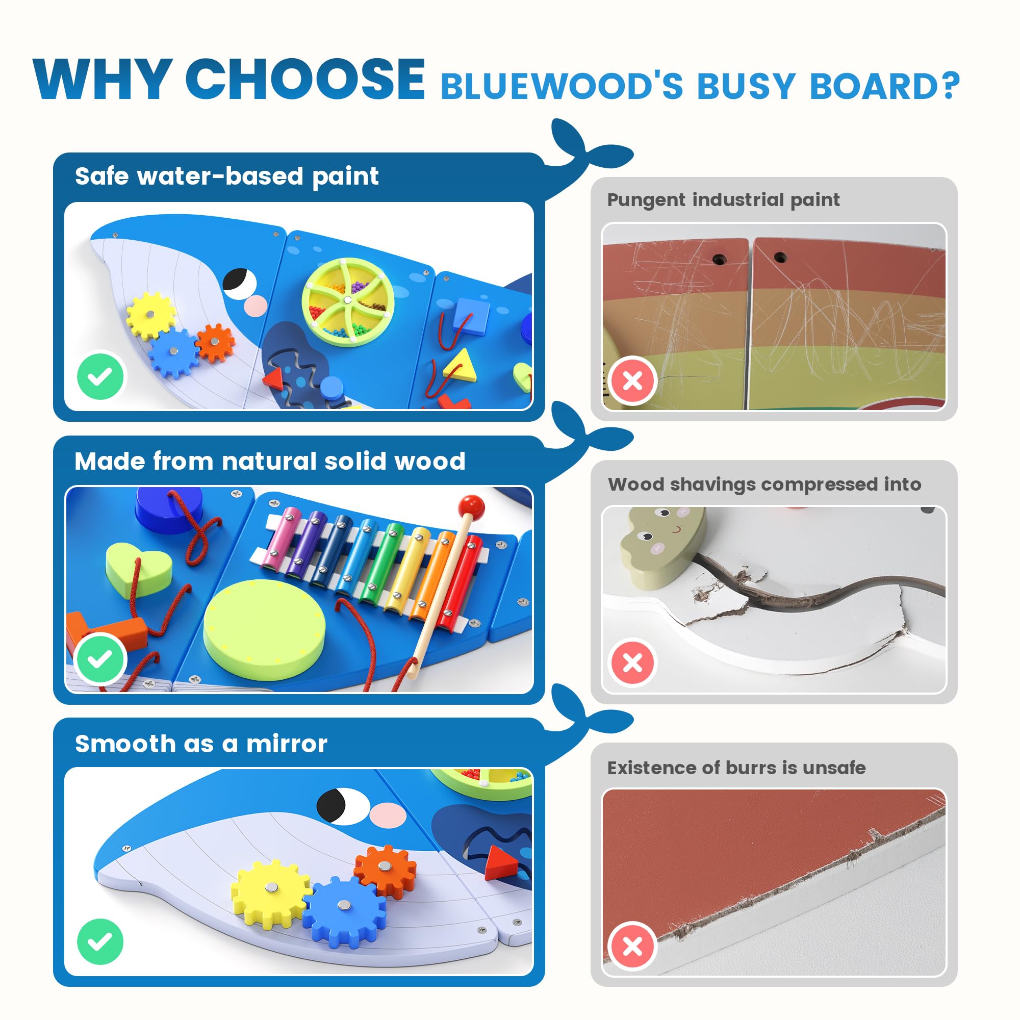 BlueWood Whale gear dial spin activity supports logical thinking during play.