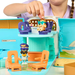 Bluey 12-figure set supports storytelling during family vacation inspired play.