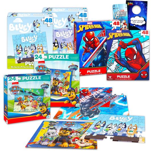 Bluey 24-piece puzzle bundle 1 promotes early problem-solving and cooperative play.