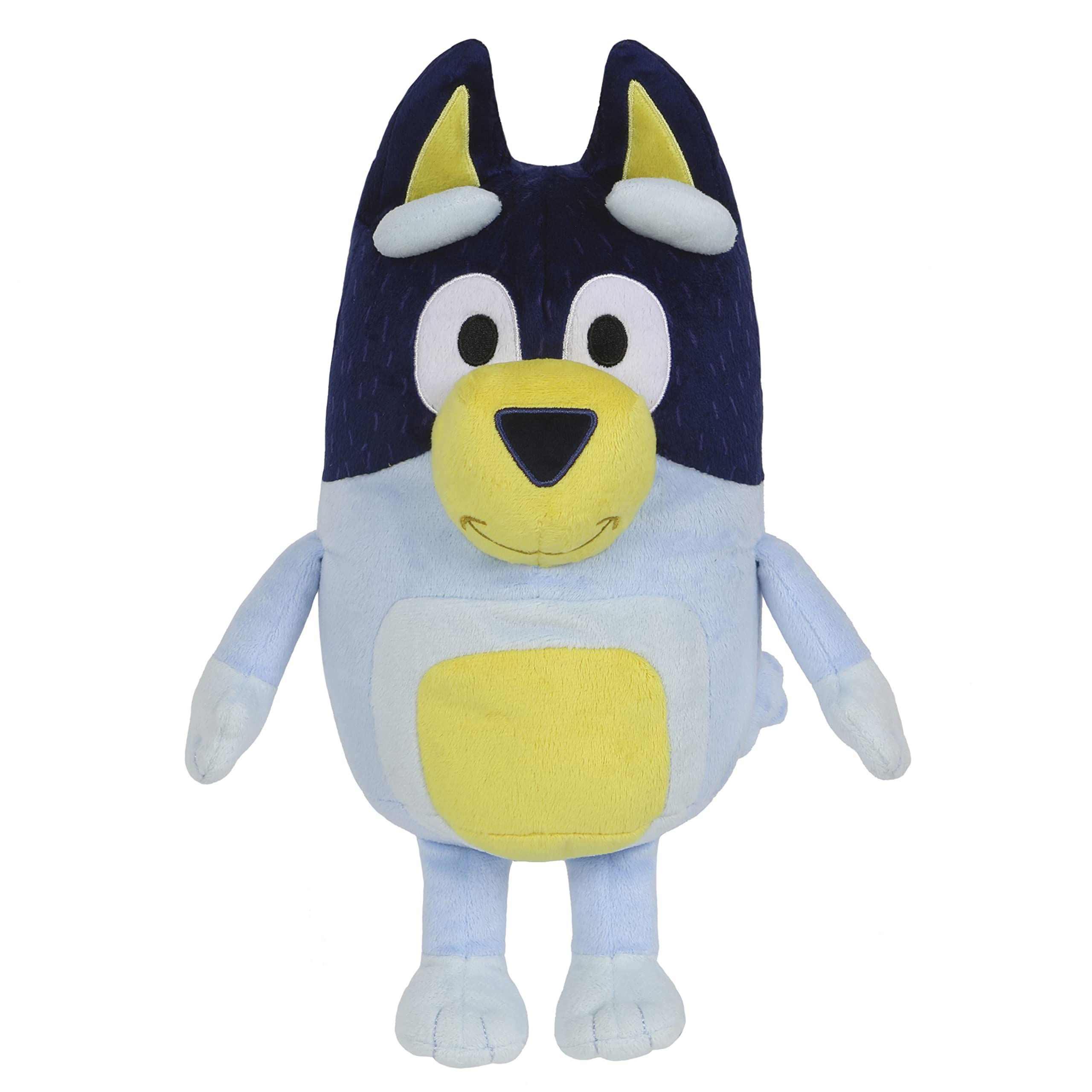 Bluey Bandit talking plush with expressive embroidery for cuddly play.