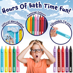 Bluey easy-grip bath crayons designed for little hands.