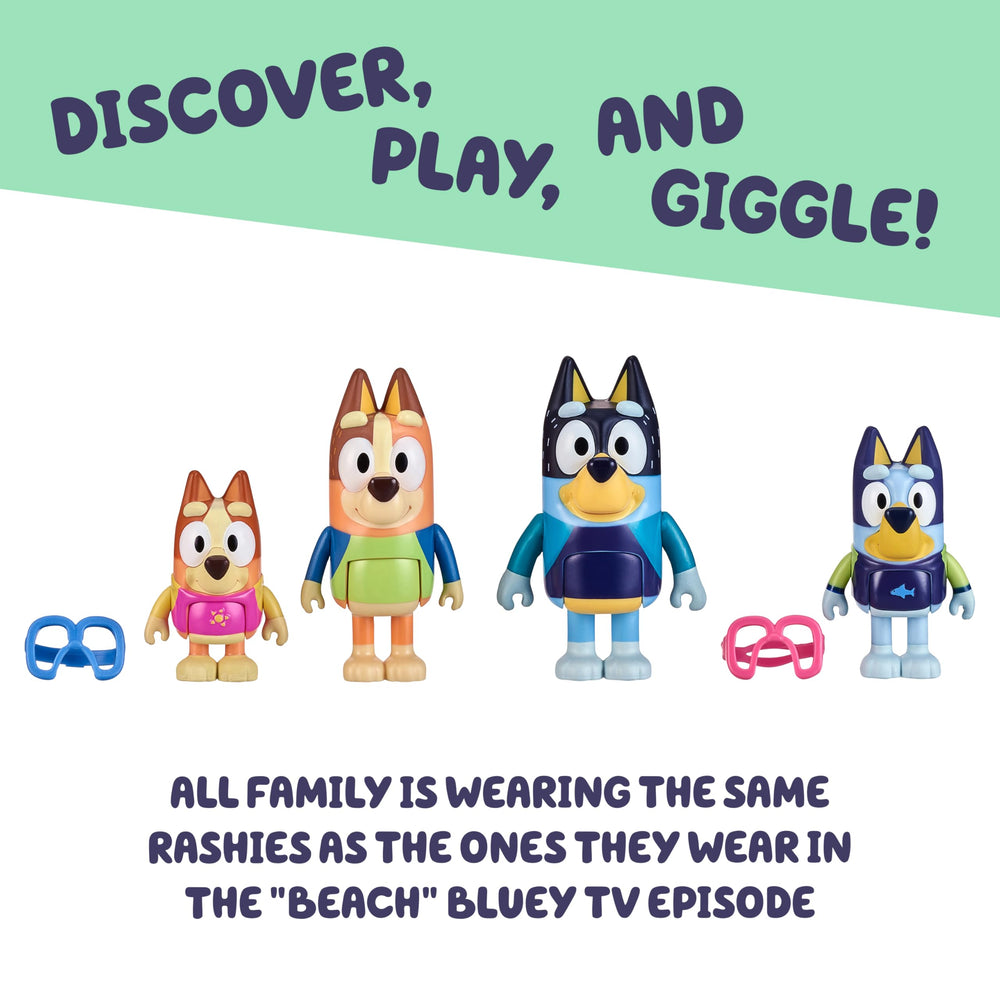 Bluey Beach Day Play Bandit figure with beach-ready outfit for sunny pretend play.