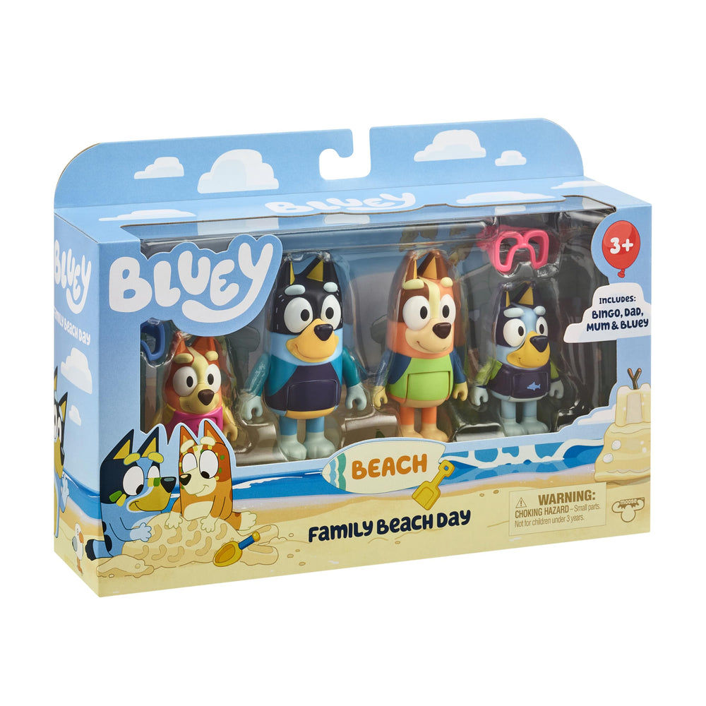 Bluey Beach Day Play Chilli figure wearing a sunny hat for imaginative seaside stories.