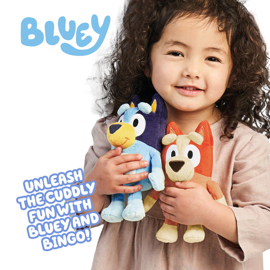 Bluey and Bingo face detail highlights embroidered features for lasting charm.
