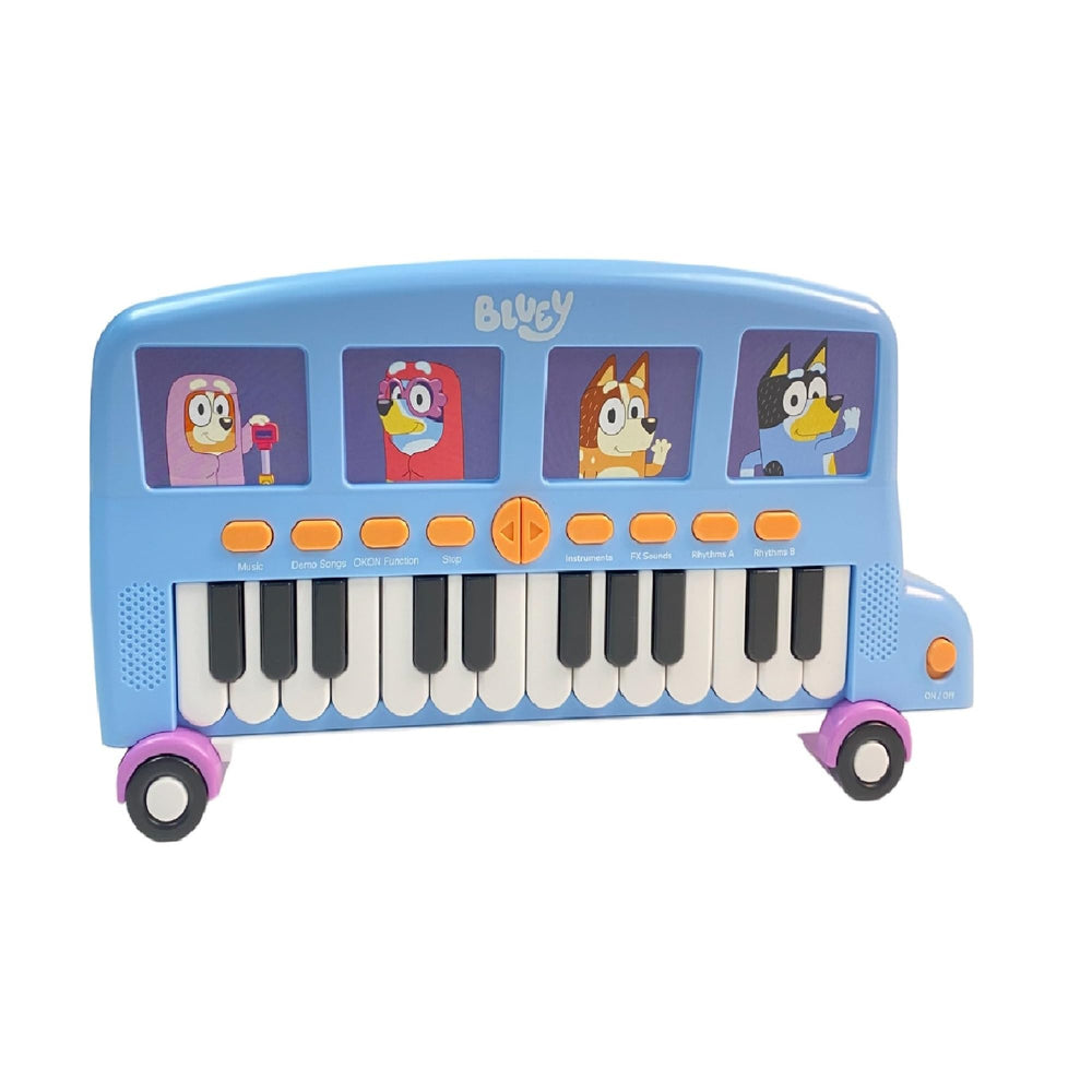 Portable design of Bluey Bus Keyboard supports on-the-go learning