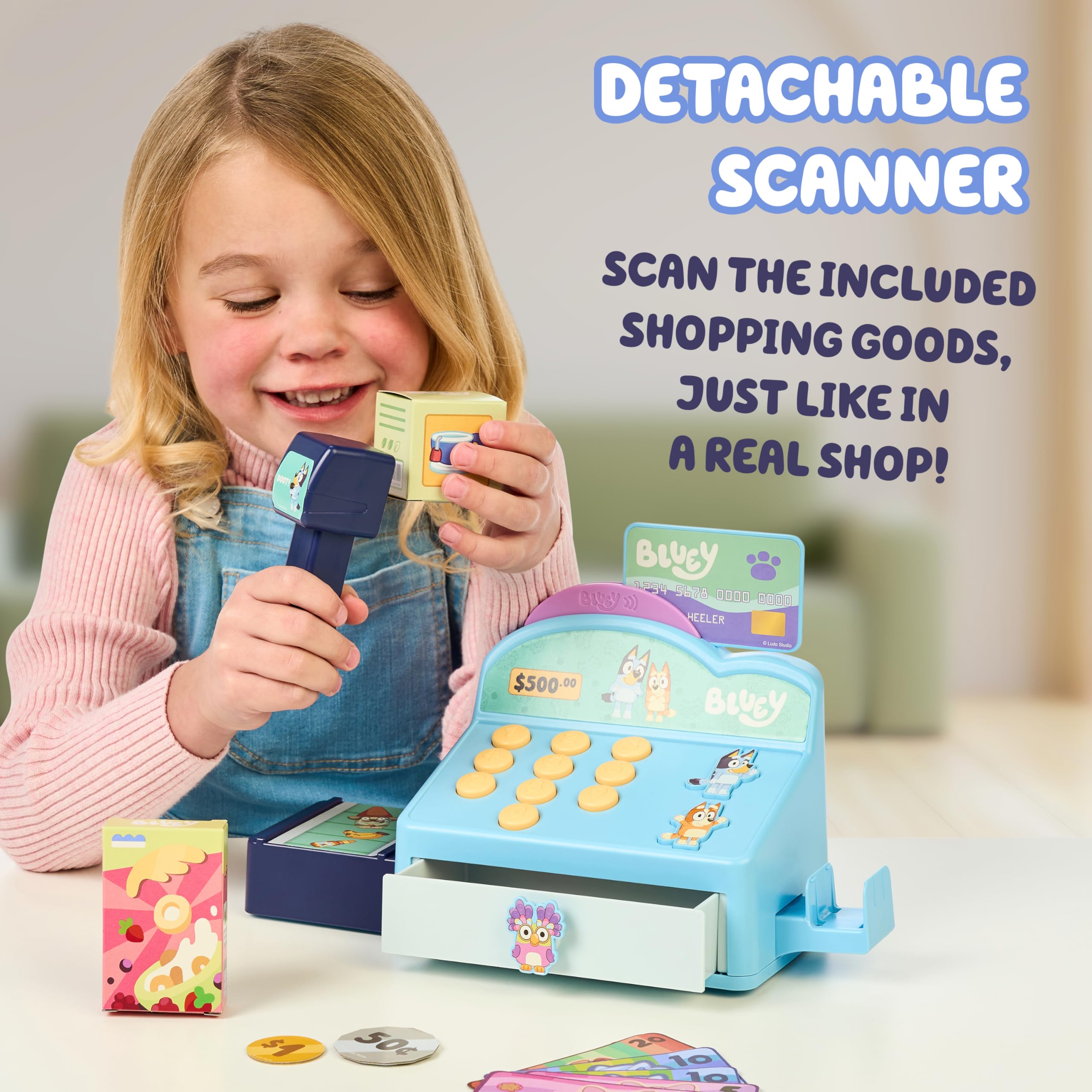 Bluey cash register playset buttons beep for engaging interactive play