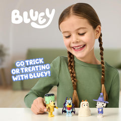 Chloe witch figure from Bluey Halloween set with movable joints for dynamic pretend play.