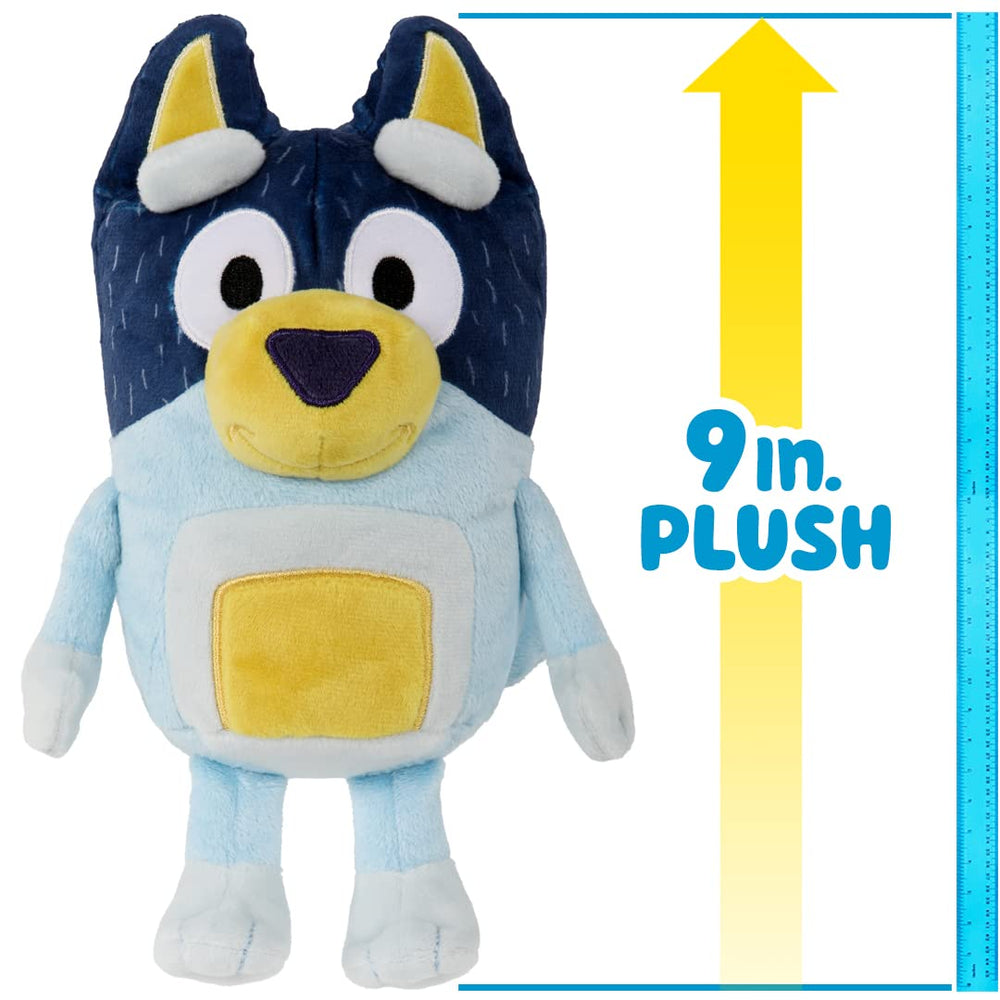 Bluey Dad Bandit plush detail stitching emphasizes embroidered features for durability.