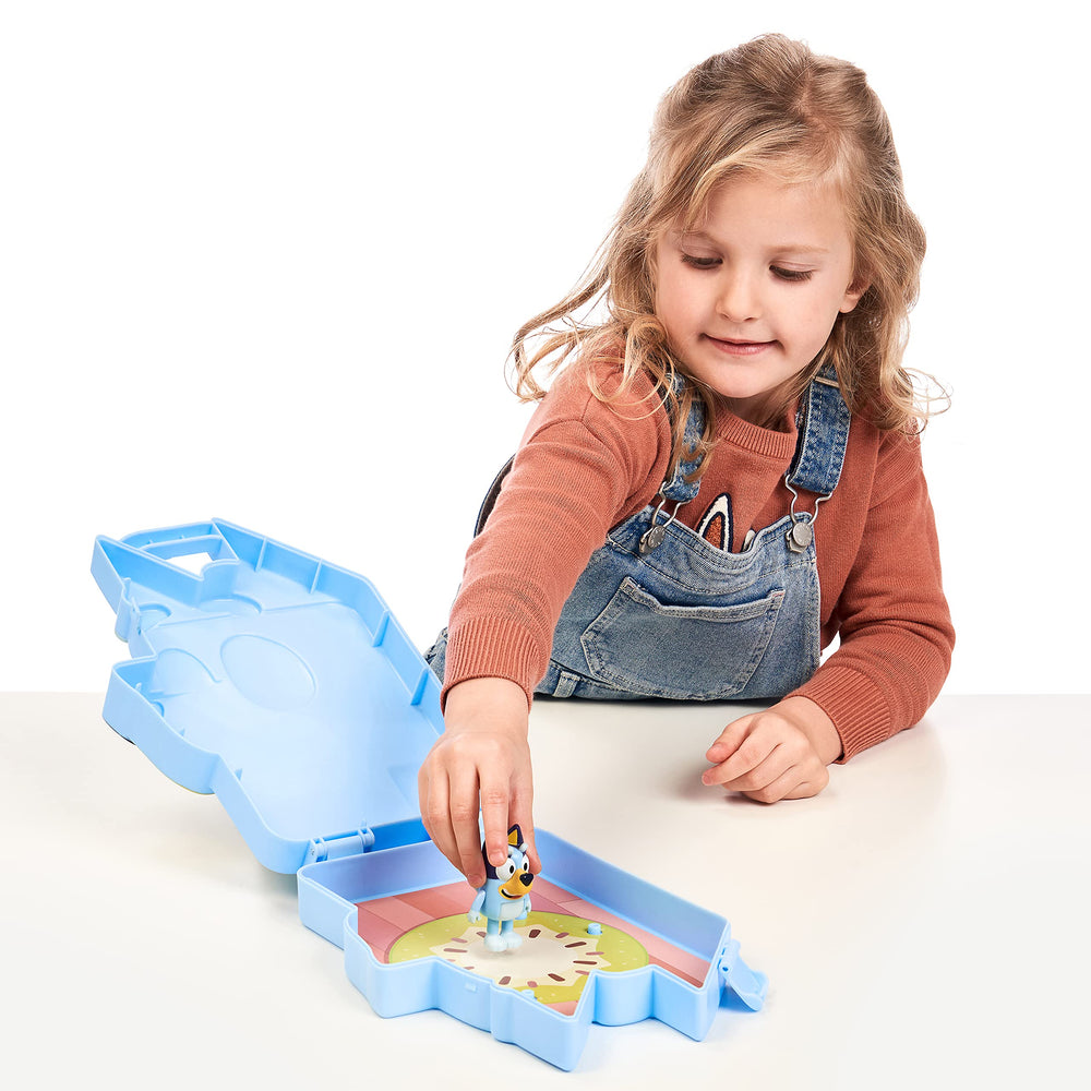 Bluey, Bingo, and Honey figurines for imaginative play on the go