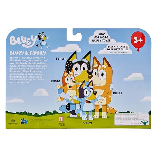 Bluey family figures inclusive set encourages sharing and storytelling among siblings.
