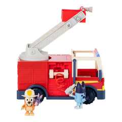 Bluey firetruck detailed red body enhances durability and shelf appeal.