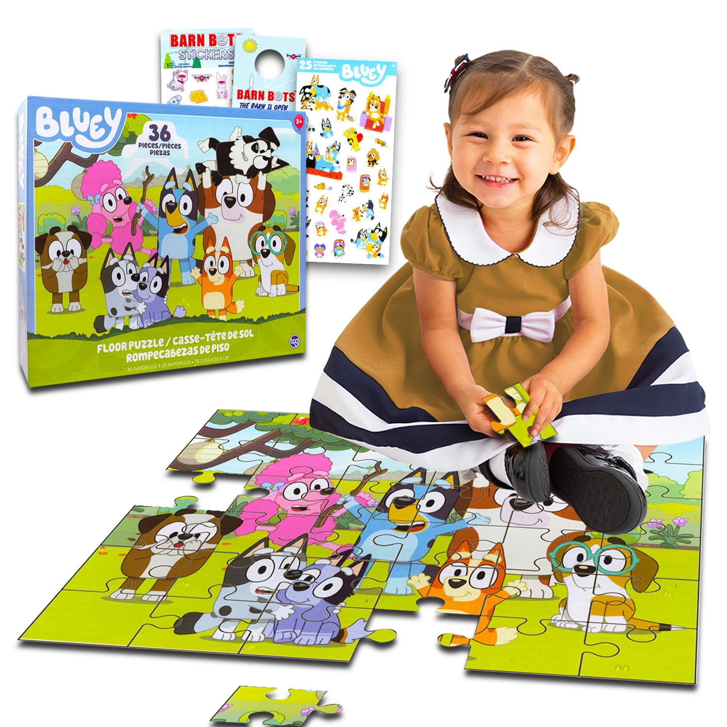 Bluey floor puzzle with Bluey and friends for collaborative play.