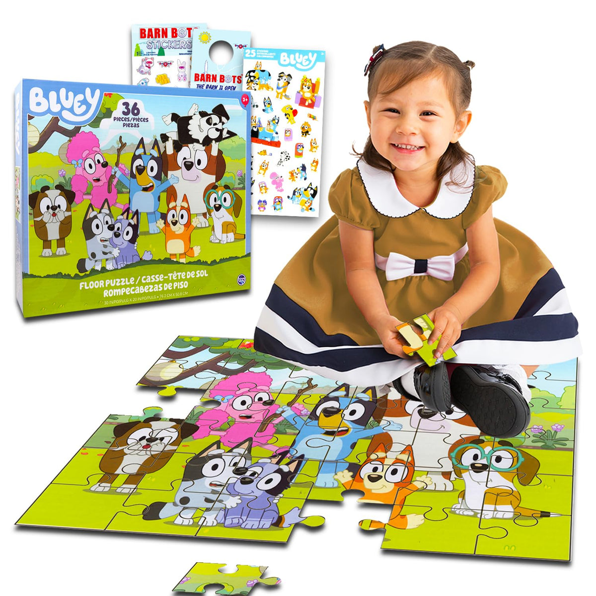 Bluey floor puzzle with Bluey and friends for collaborative play.