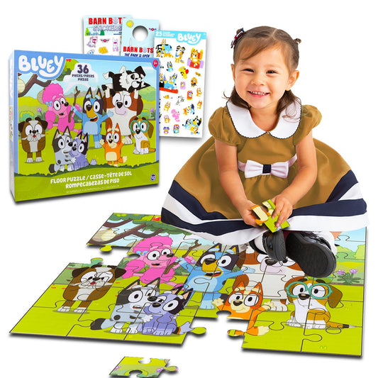 Bluey floor puzzle with Bluey and friends for collaborative play.