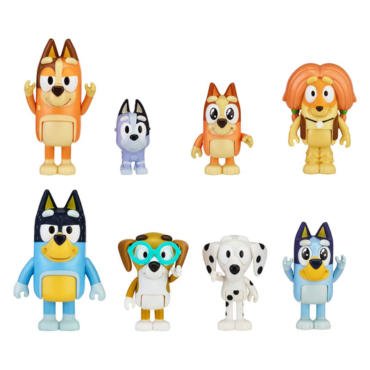Bluey Heeler family figure pack for imaginative play and storytelling.