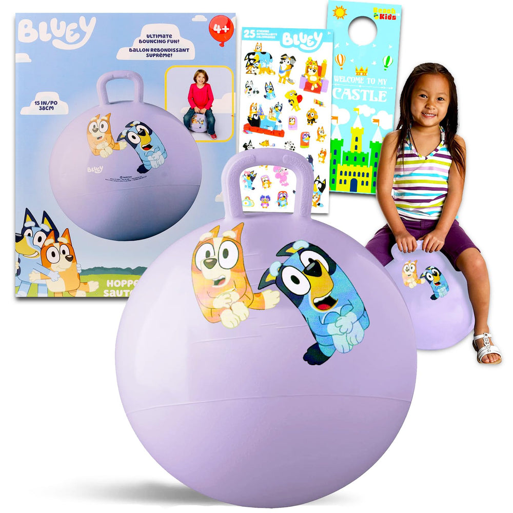 Bluey hopper ball 15-inch inflated for active outdoor play.