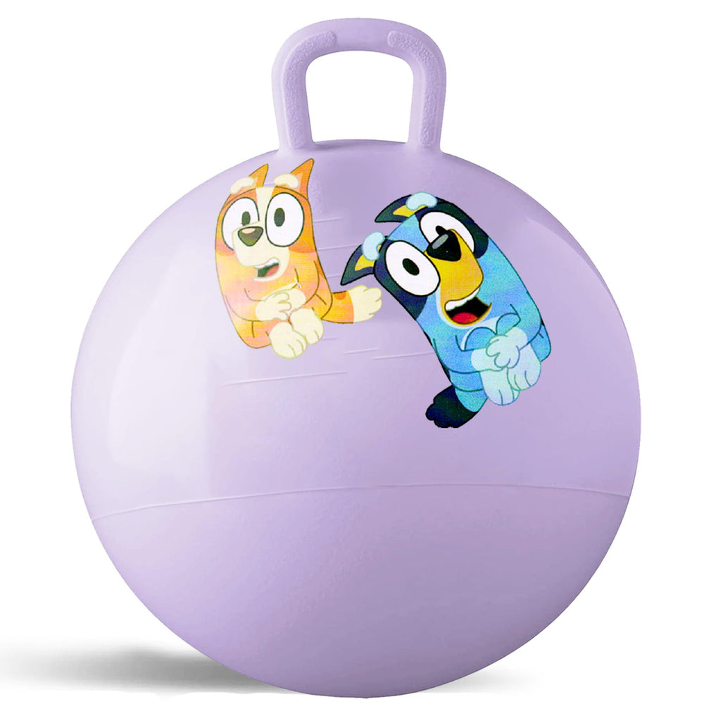 Bluey hopper ball featuring Bluey and Bingo artwork for colorful fun.