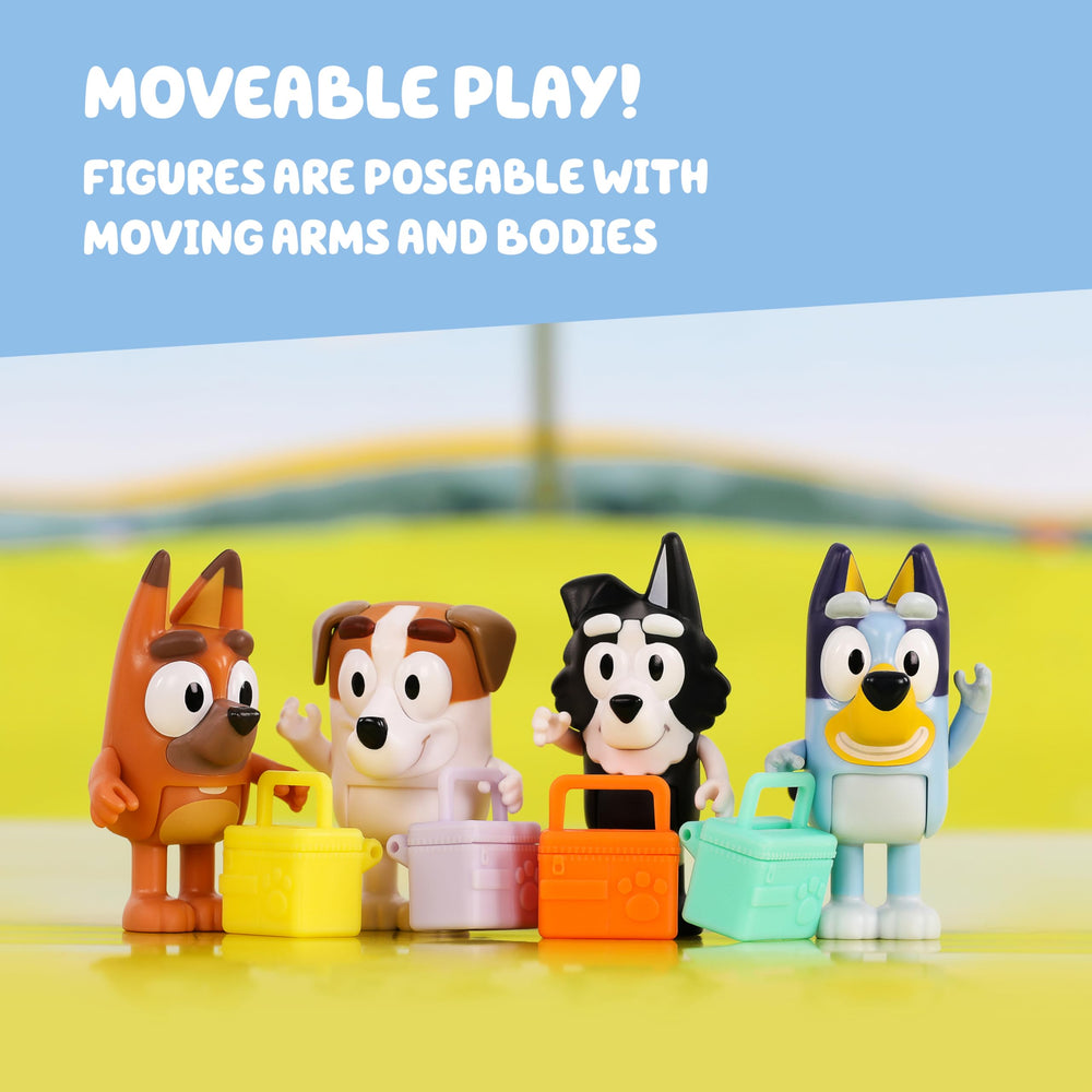 Bluey Mackenzie figurine with lunch box for sharing stories at school.