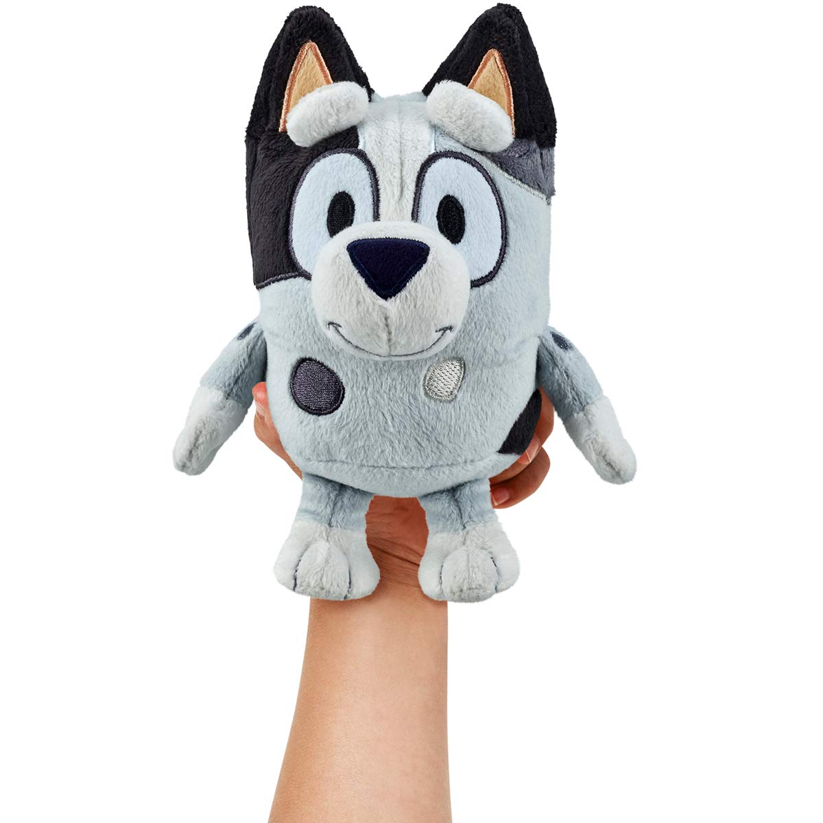 Bluey Muffin plush multicolor coat enhances imaginative play and collection appeal.