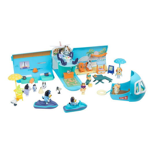 The cockpit folds into a boat for aquatic adventures with Bluey and friends.