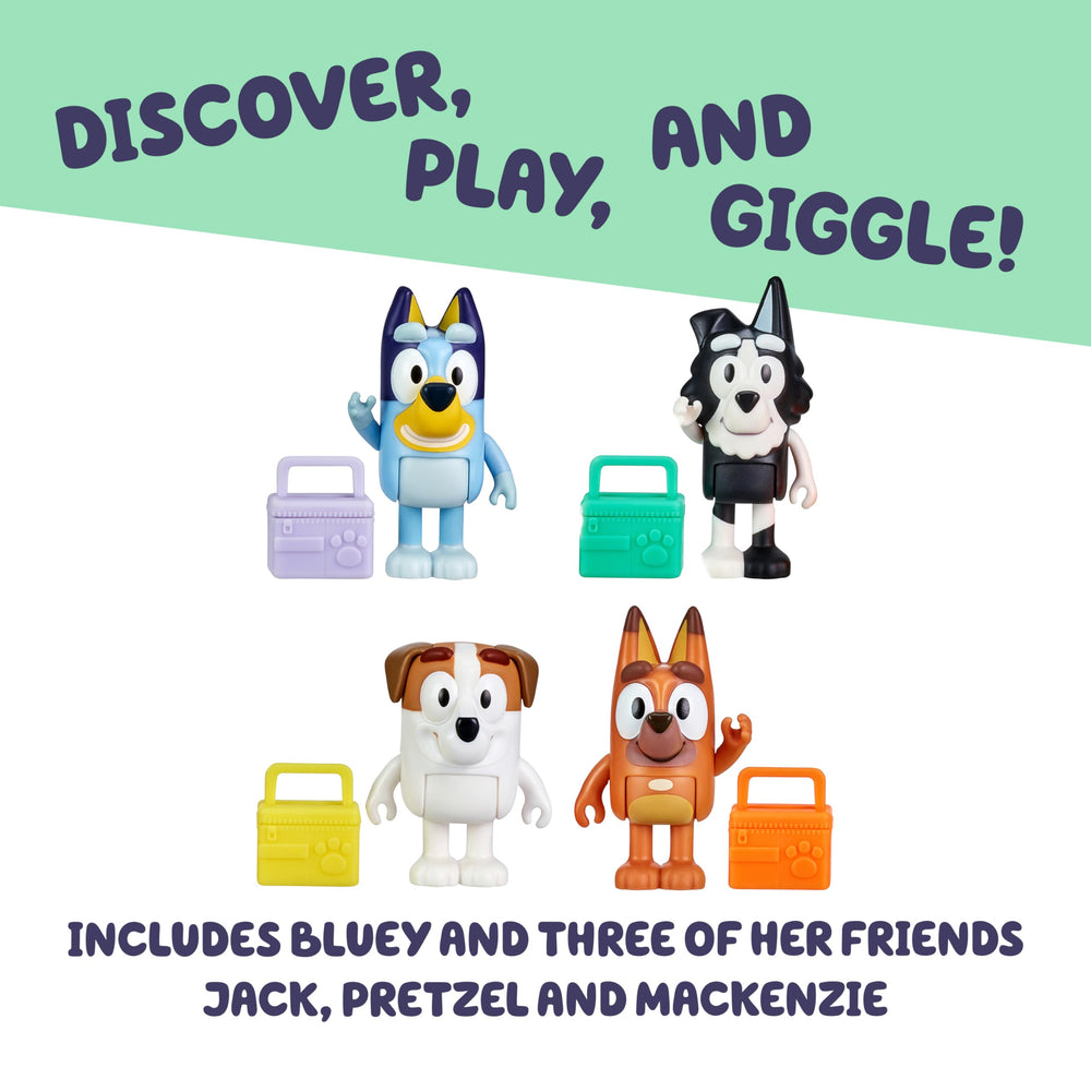 Bluey Pretzel figurine with lunch box for lunch-time role-play.