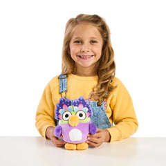 Bluey S8 Plush Chattermax close-up face emphasizes friendly expression and stitching