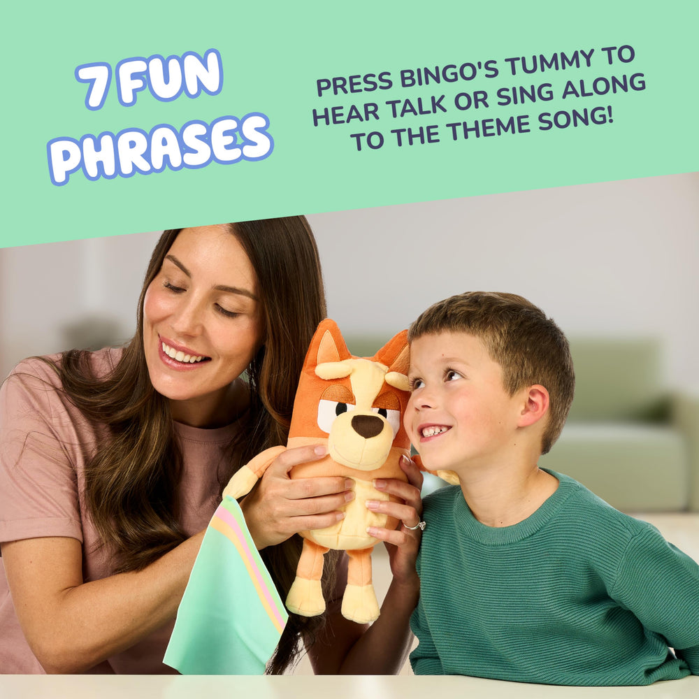 Bluey Sleepy Time Bingo sings the Bluey theme song for gentle sing-alongs.