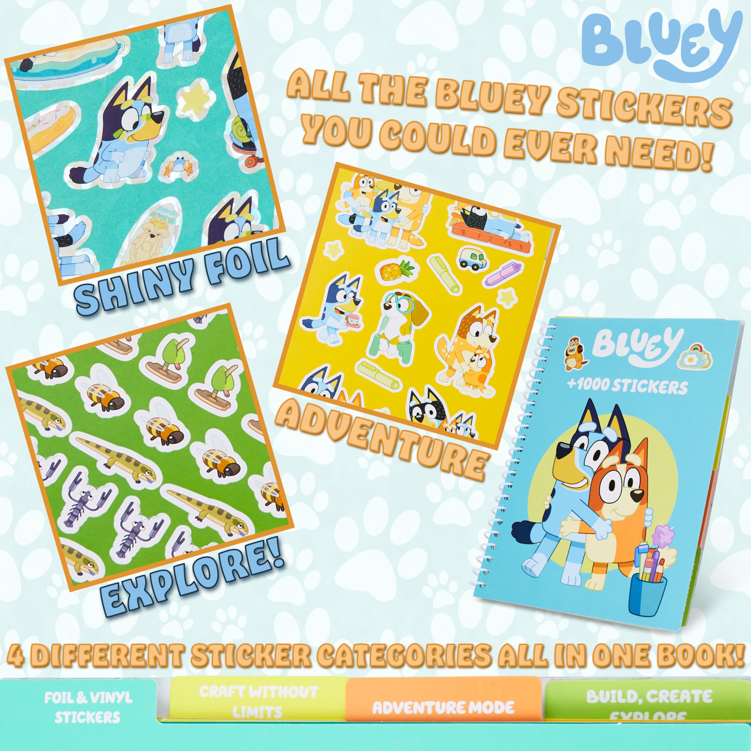 Bluey Sticker Book dividers to organize pages during crafts