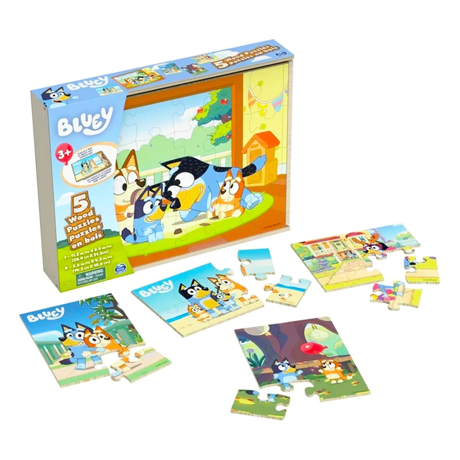 Bluey four 8-piece puzzles offering quick, engaging play sessions.