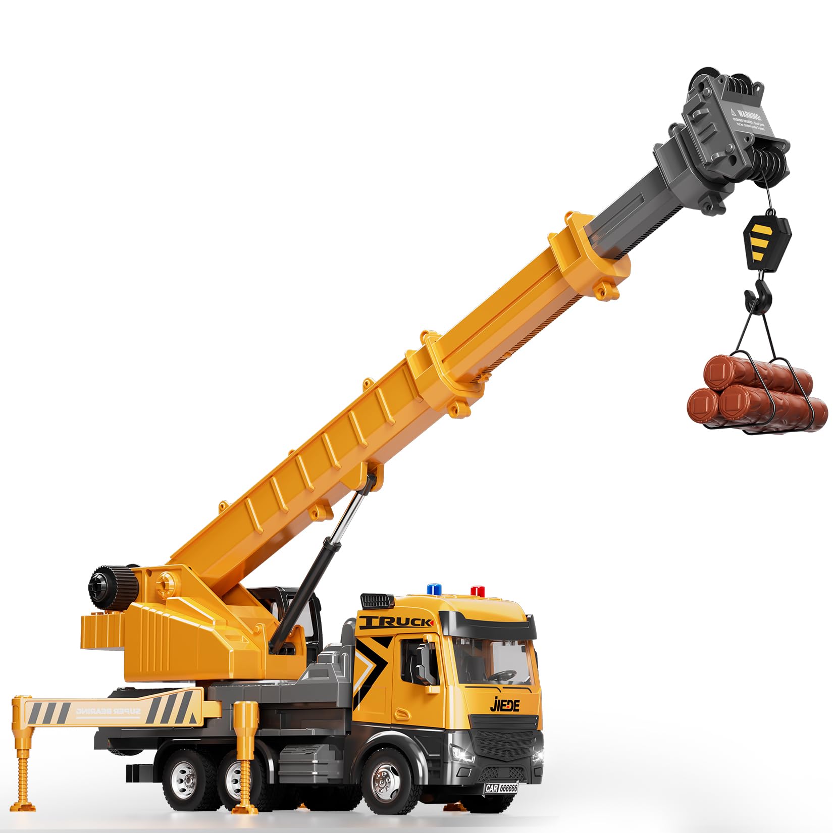 BLUEYAK crane truck movable joints enable dynamic play actions.
