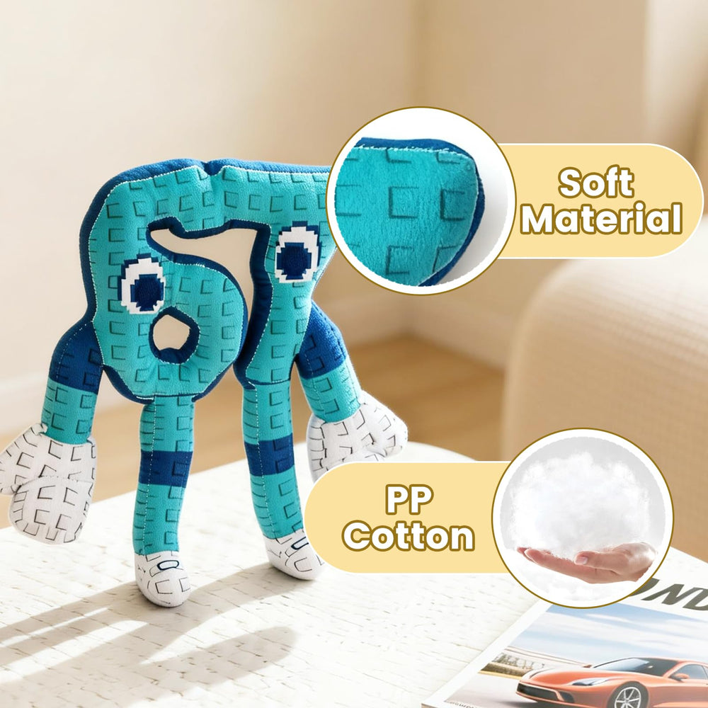 Bluezy Brainrot 67 plush 10-inch size, hug-ready and portable.