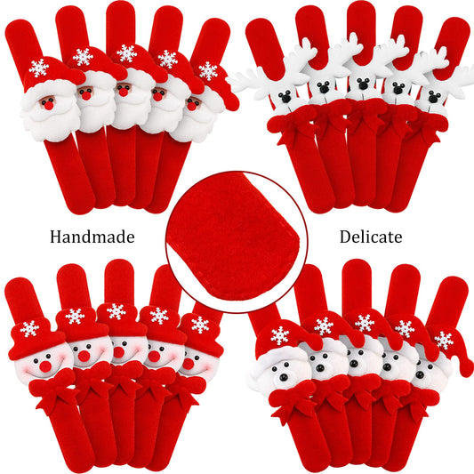 Blulu snowman slap bracelet shines with sequins, ideal for classroom prizes.