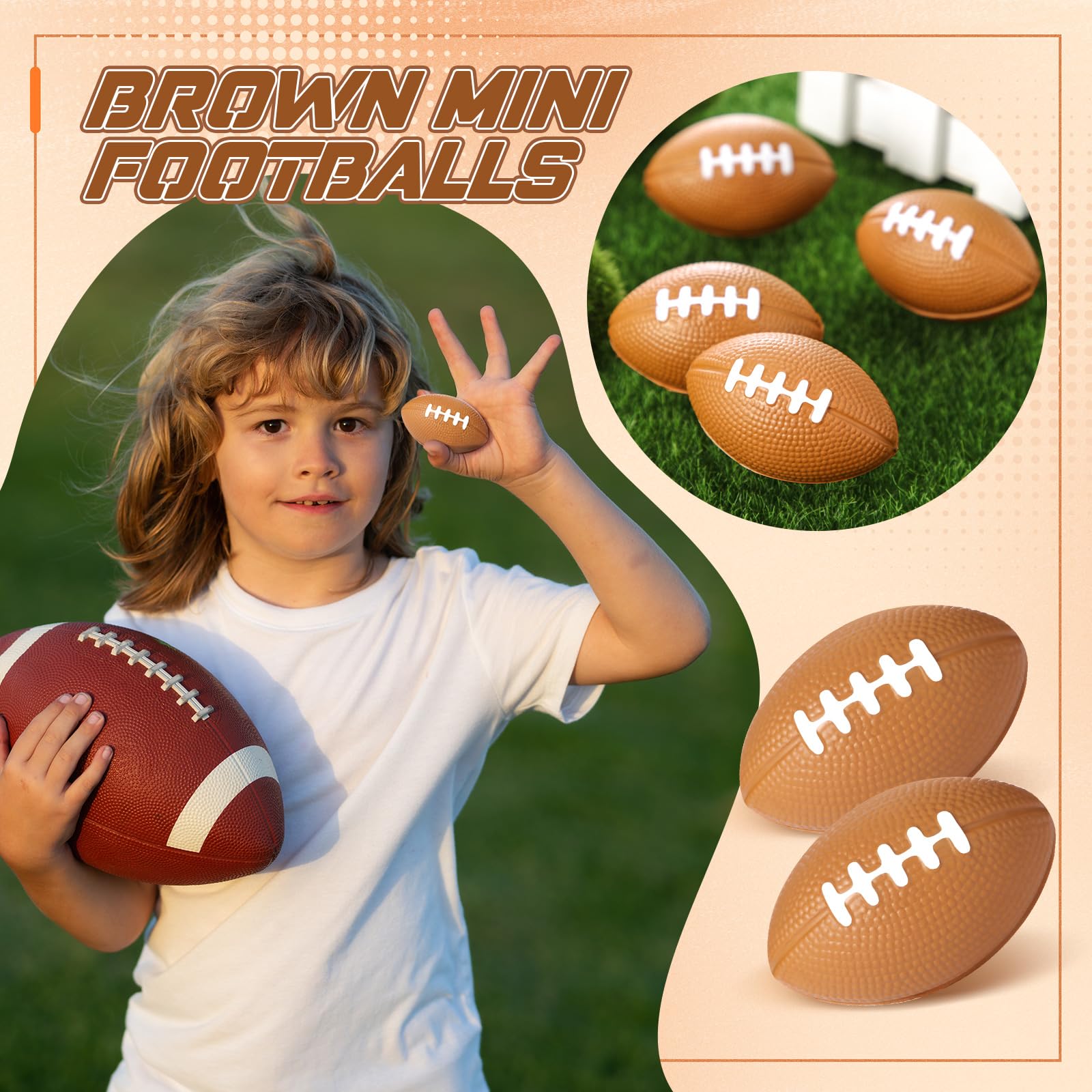 Blulu mini foam footballs for kids and adults as a fun fidget toy.